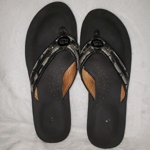 GUC Coach Jasmine Flip Flops Black Size 7